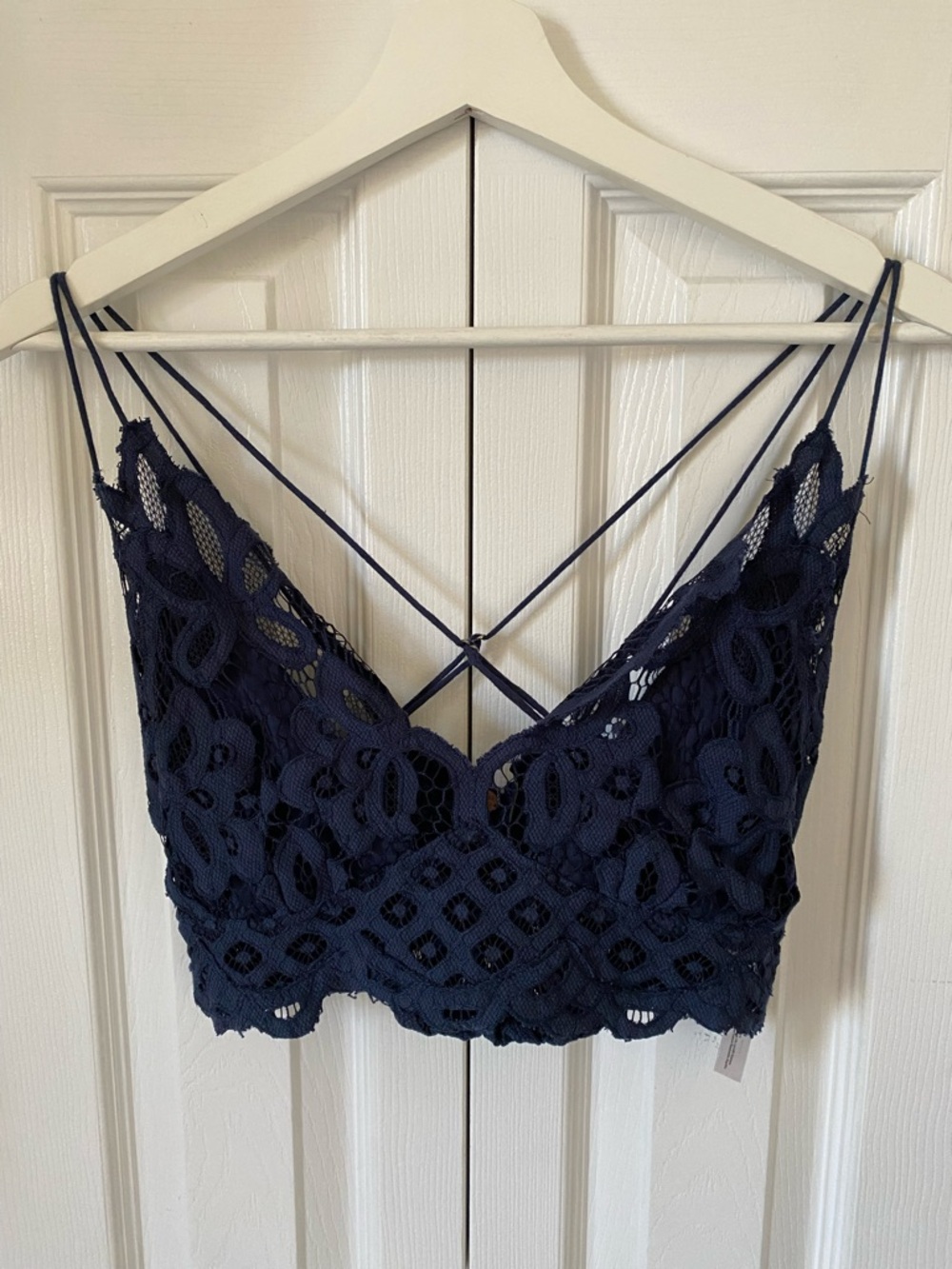 Free People One FP One Adella Lace Bralette in Midnight Blue Size Medium - Picture 2 of 12